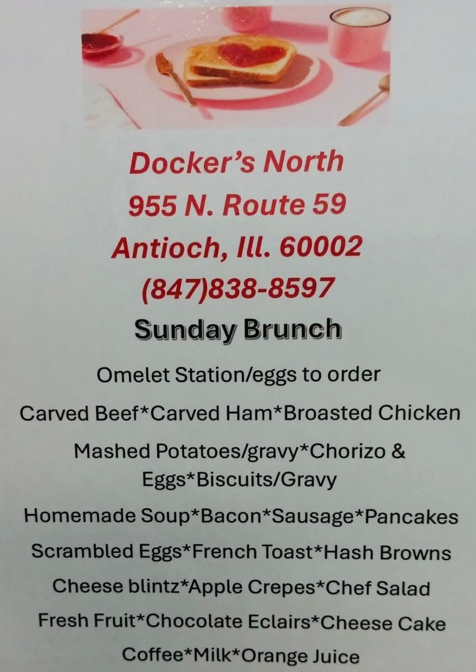 Brunch promotion before cleanup