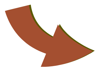 A brown arrow pointing down on a white background.