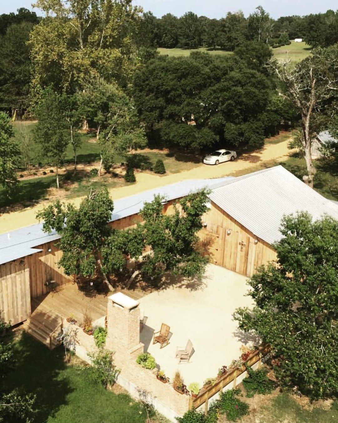 aerial view of the white rose at waterloo farms