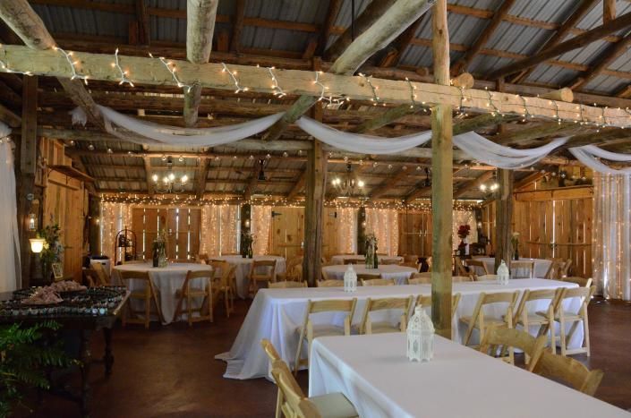 indoor wedding reception at the white rose at waterloo farms