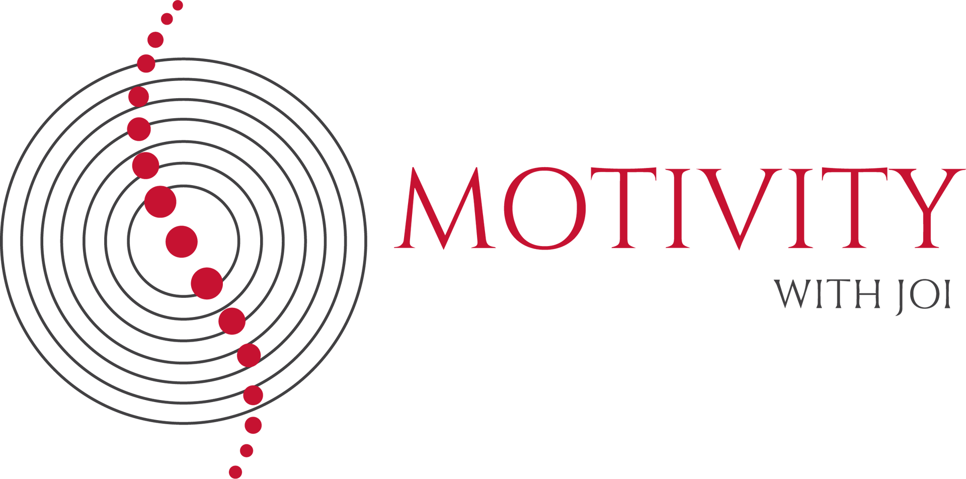 Logo with concentric circles and a dotted line, 