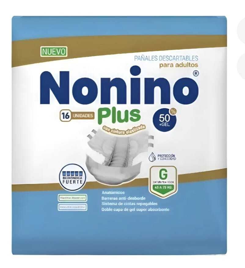 Pañales adultos elastizados Nonino Plus por 16 unidades
