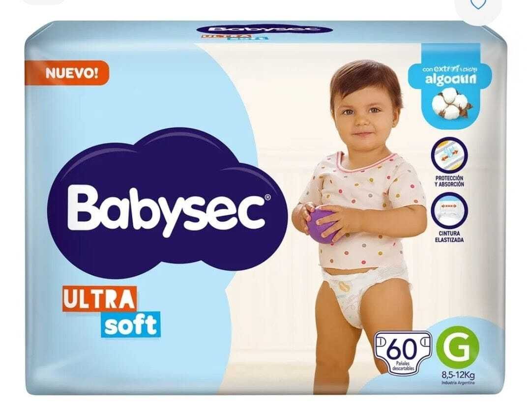 Pañales Babysec ultrasoft paquete chico