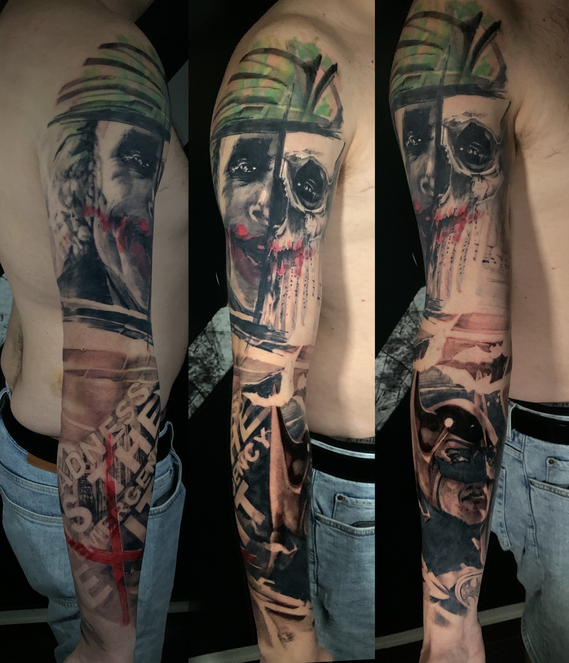 tatuaggio trash polka su braccio