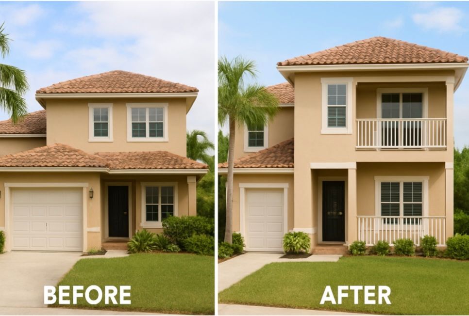 Spacious open-concept living room with gray sectional, rug, and coffee table, leading to kitchen and dining area.