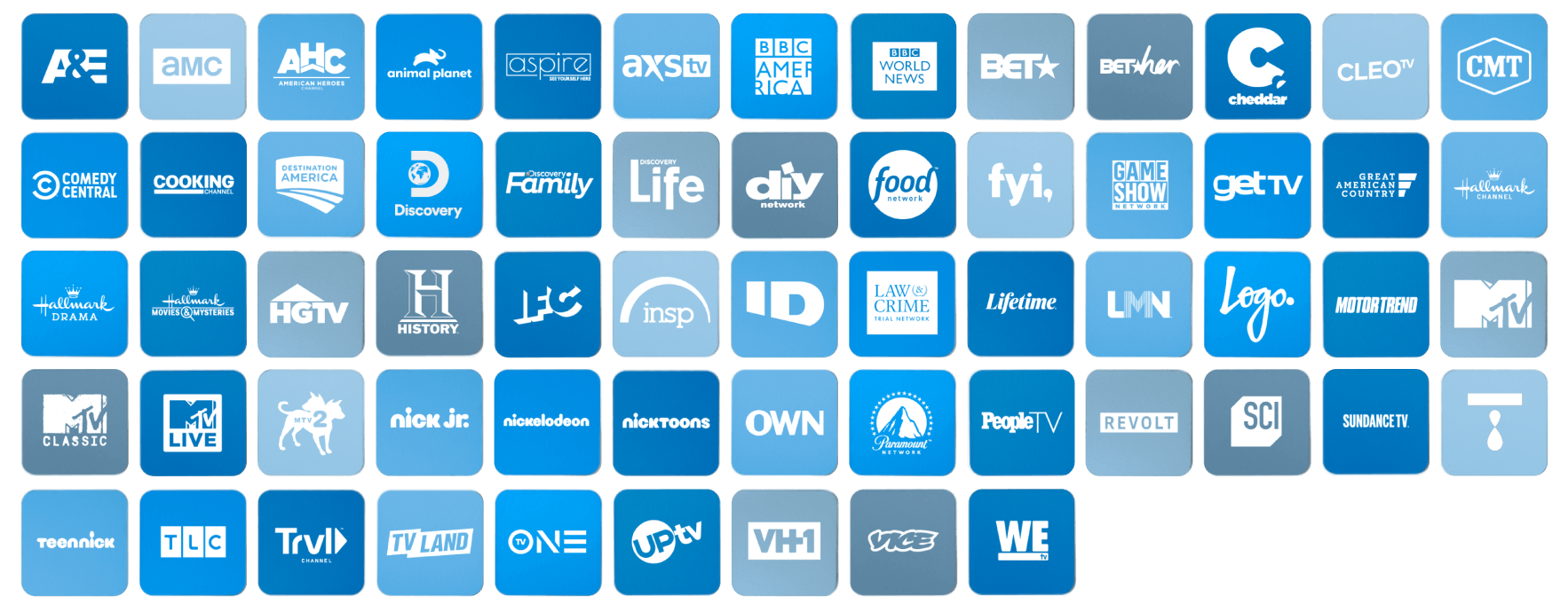 list of available channels to watch with philo 61 channel package