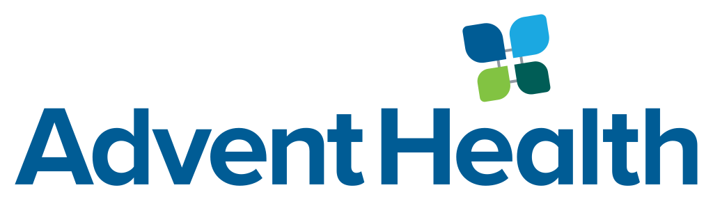 The logo for advent health for women is blue and green.