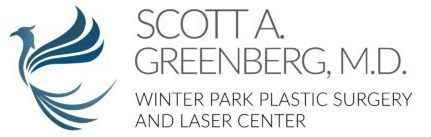 The logo for scott a. greenberg , m.d. winter park plastic surgery and laser center.