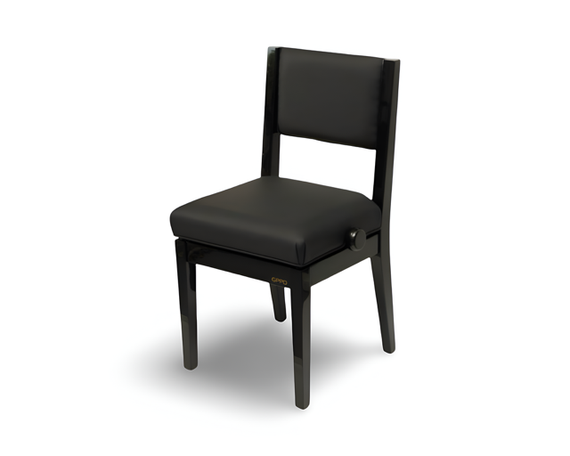 GPPD Pianostoel Maestro: luxe, verstelbare pianostoel met rugleuning, comfortabele zitting en elegante afwerking, ideaal voor langdurig speelcomfort.