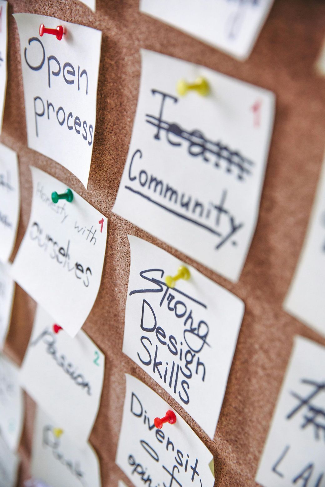 board with post its