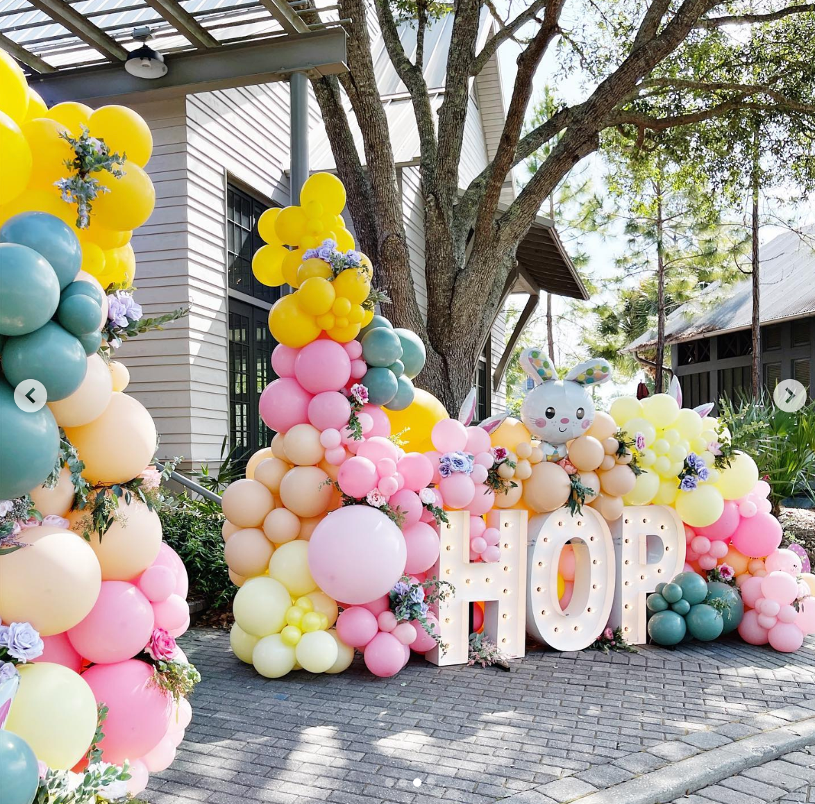 Colorful balloon display spelling