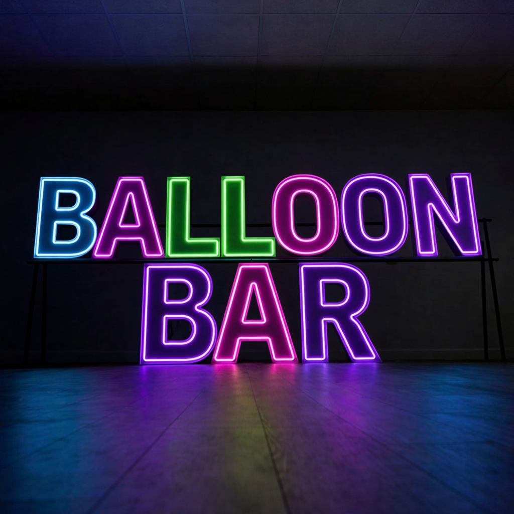 Neon marquee sign reads 