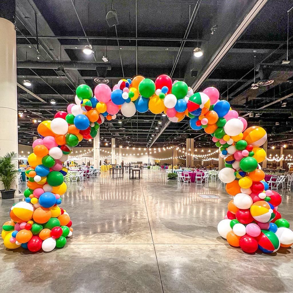 A large room filled with lots of colorful balloons.