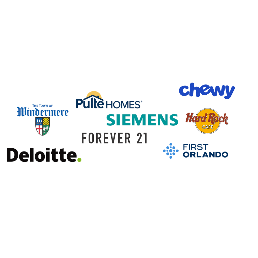 A bunch of logos on a white background including siemens and deloitte