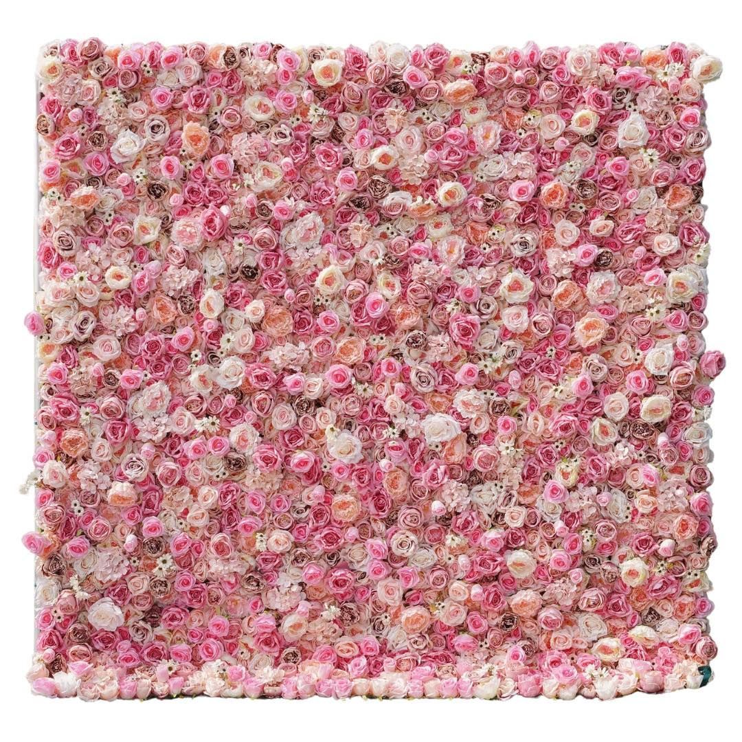 a square filled with pink and white flowers on a white background