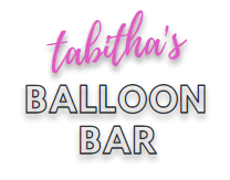 a sign that says tabitha 's balloon bar on a white background