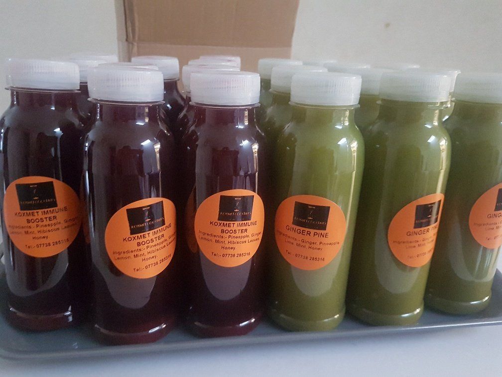 cocktails and mixers being prepared