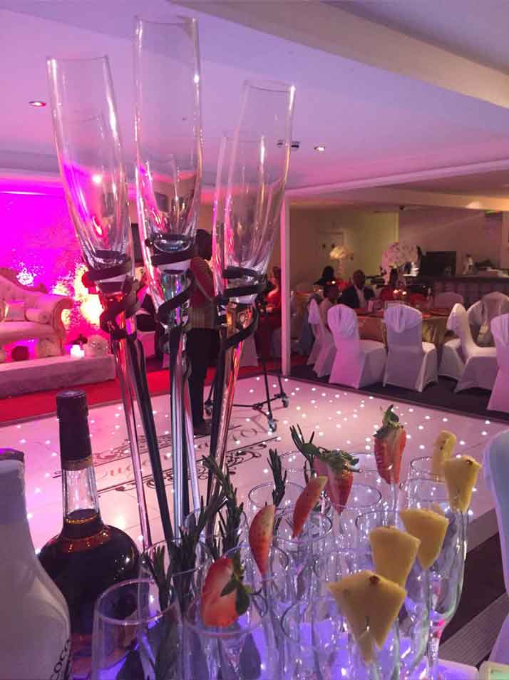 wedding reception with dance floors and cocktails