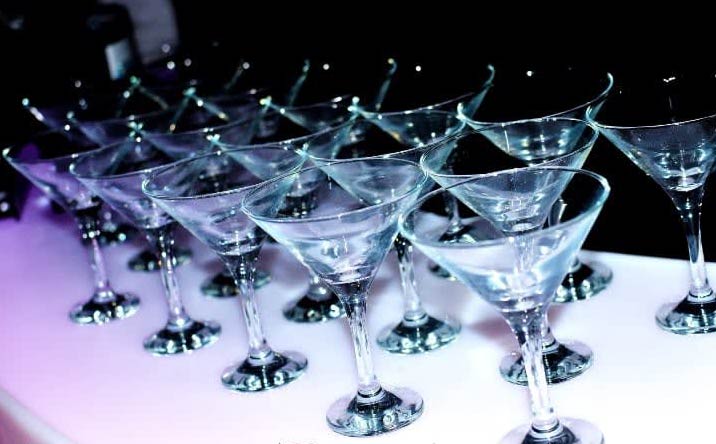 collection of martini glasses