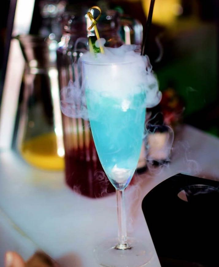 blue smoking cocktail