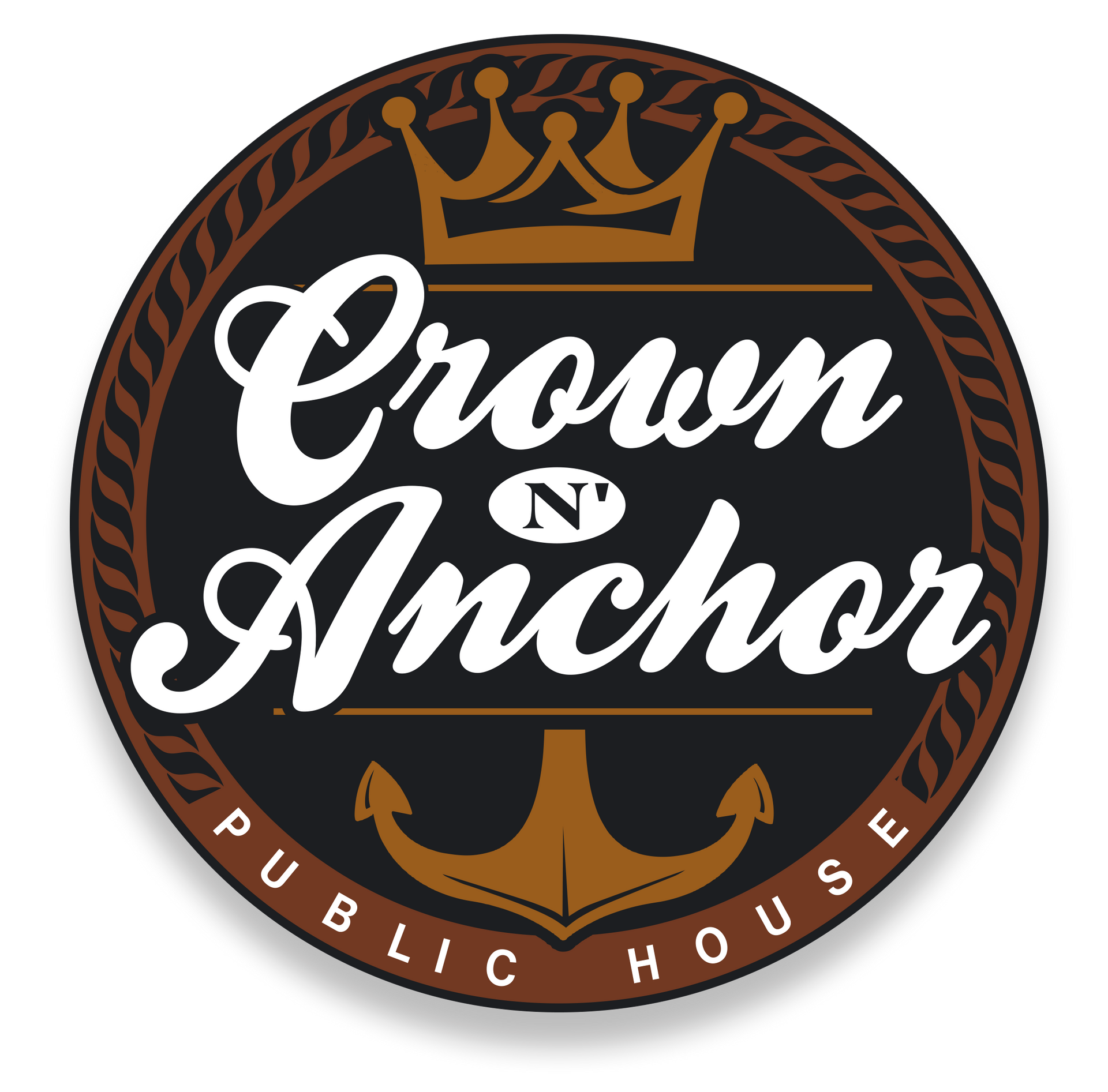 A logo for the crown anchor public house