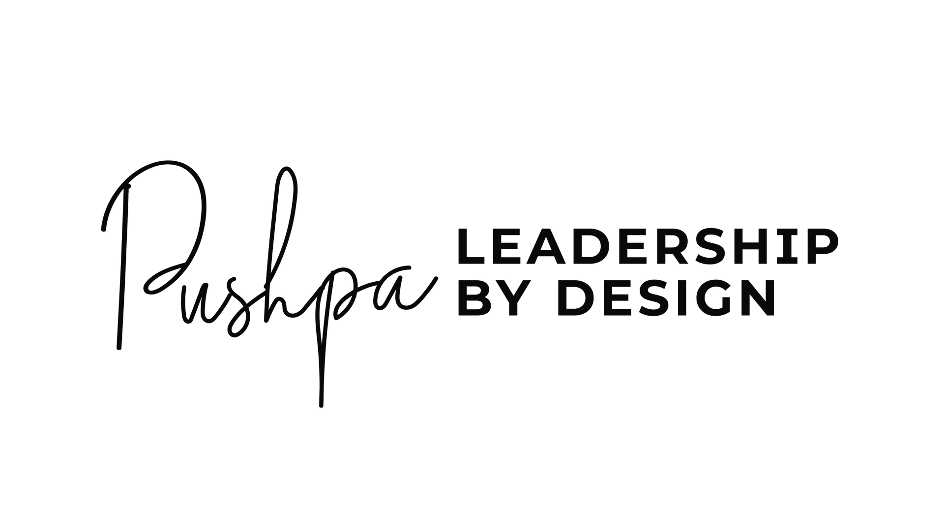 A black and white logo for leadership by design.