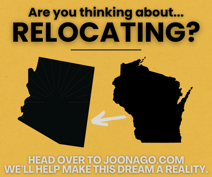 A poster that says are you thinking about relocating