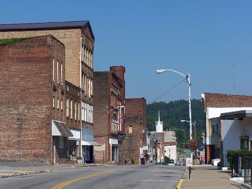 grafton wi street with brick buildings and a street light