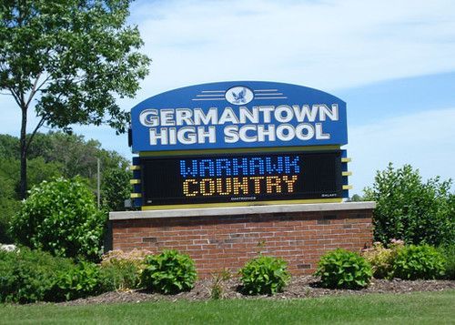 A germantown high school sign that says warriors country