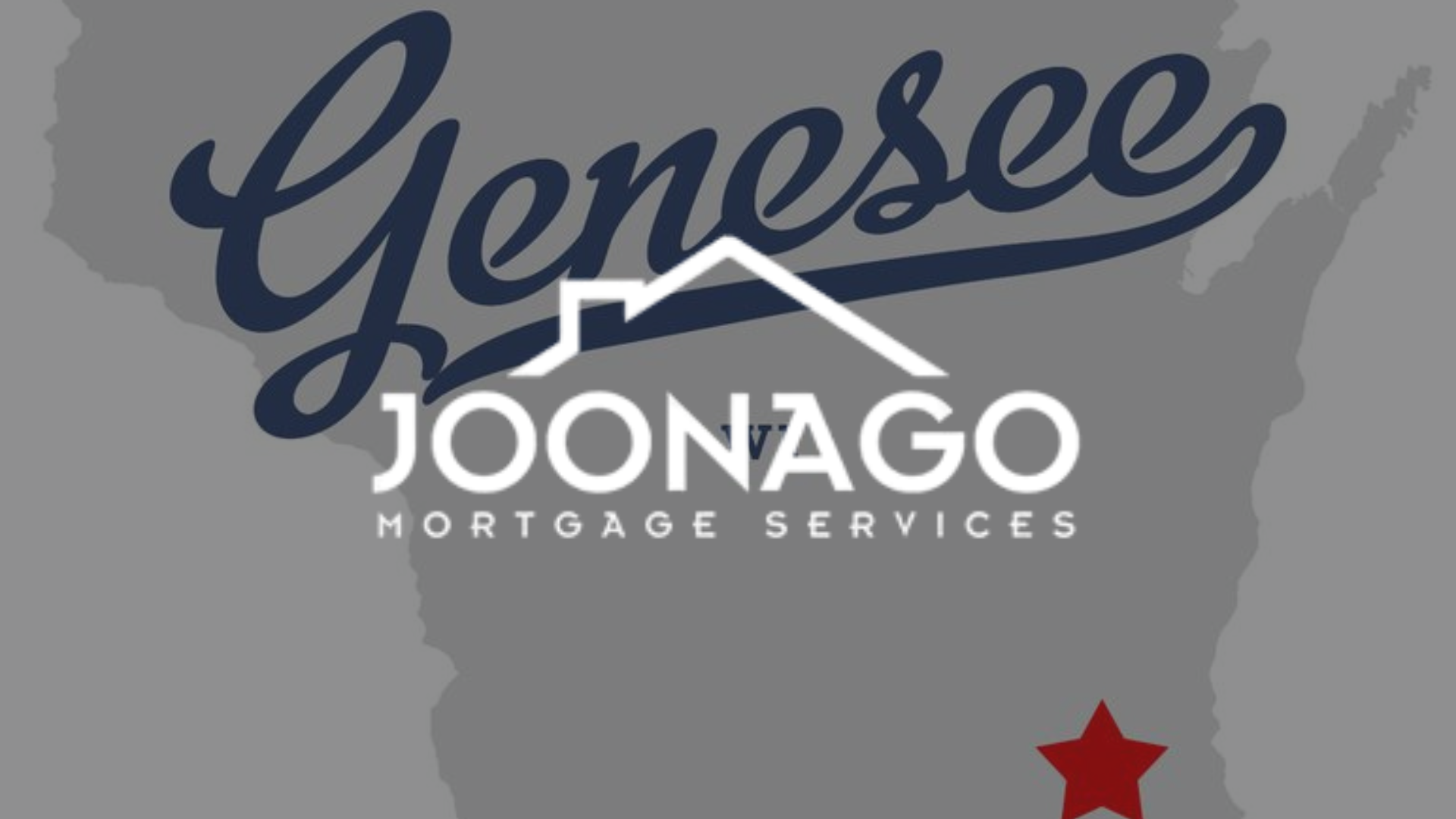 Genesee Joonago Mortgage Services logo over a Wisconsin outline with a star.