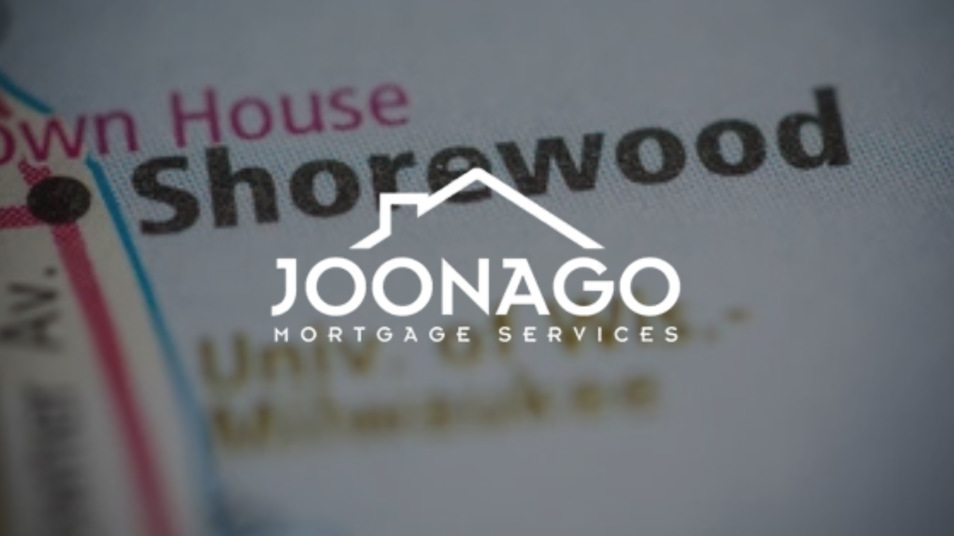 Joonago Mortgage Services logo on a map of Shorewood.