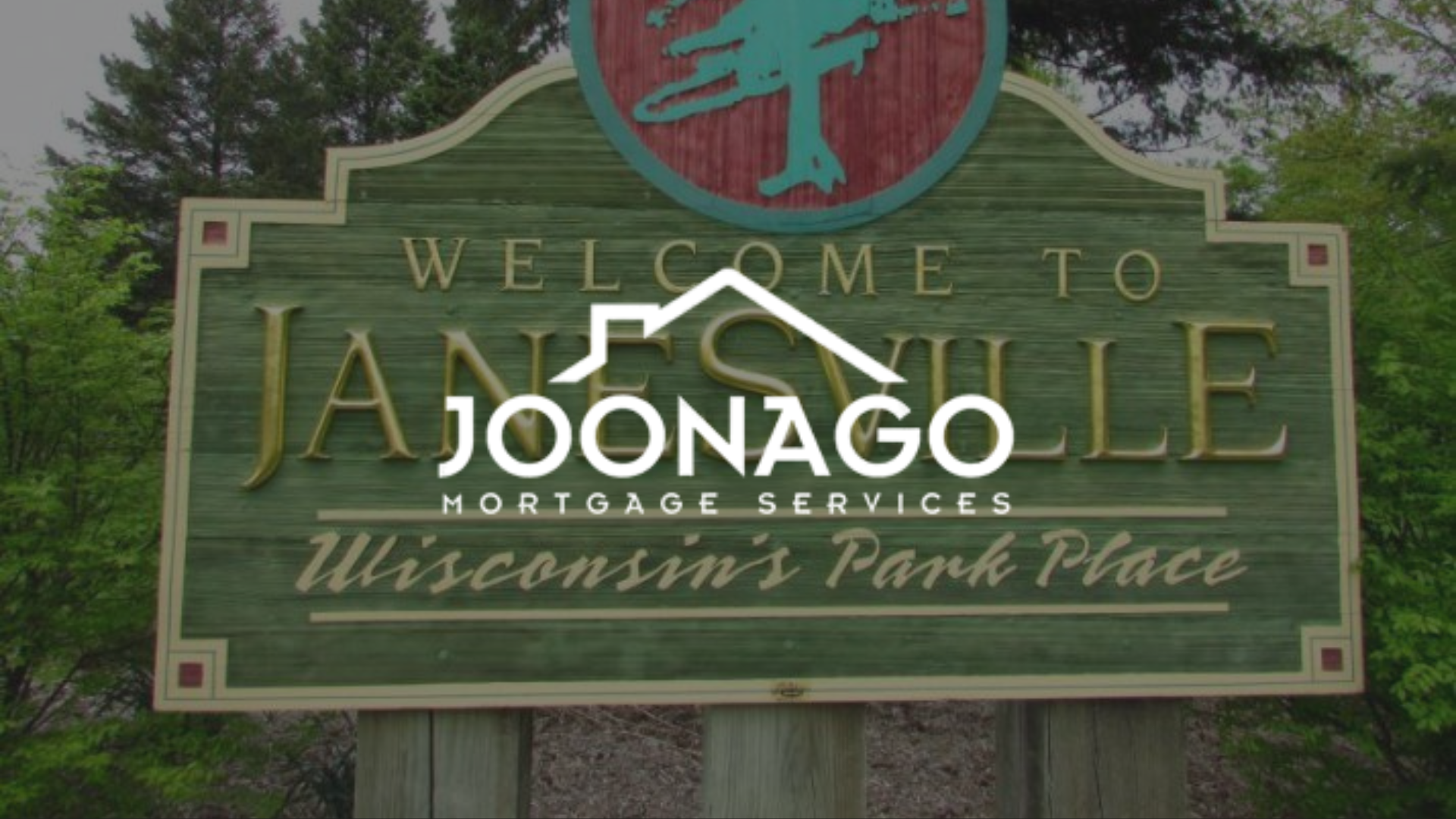 A sign that says welcome to janesville wisconsin 's park place joonago mortgage services