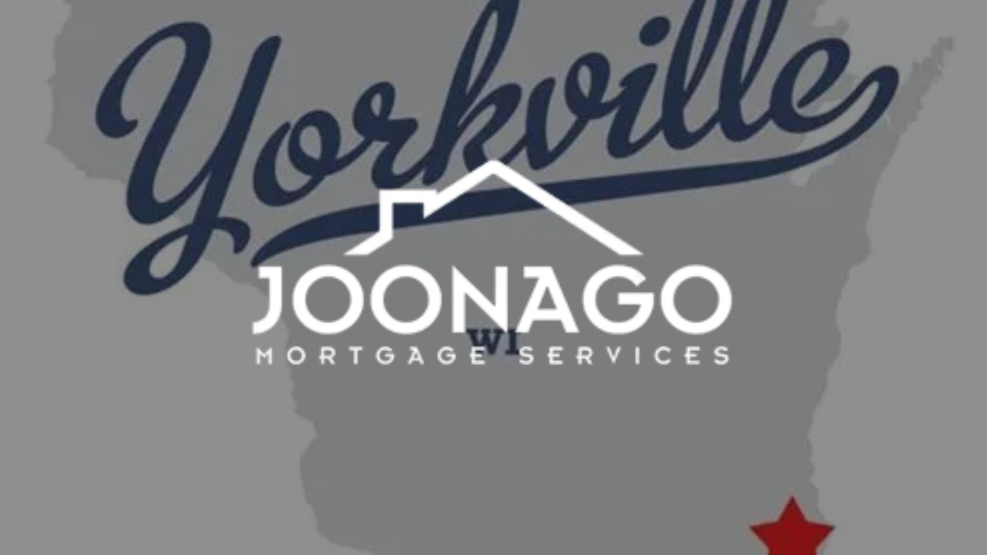 Yorkville, WI with Joonago Mortgage Services logo; map with star.