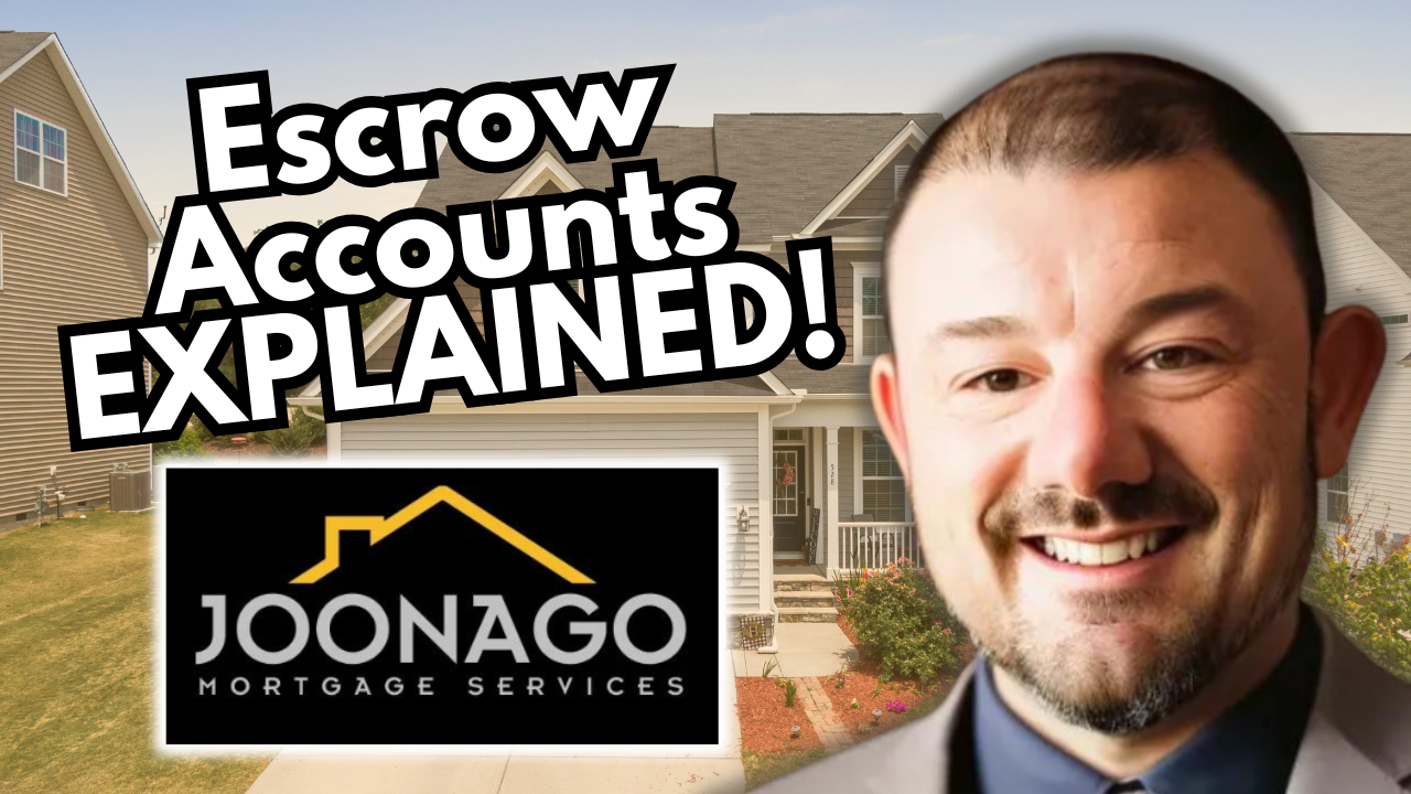 joe huljak is smiling in front of a house with the words escrow accounts explained