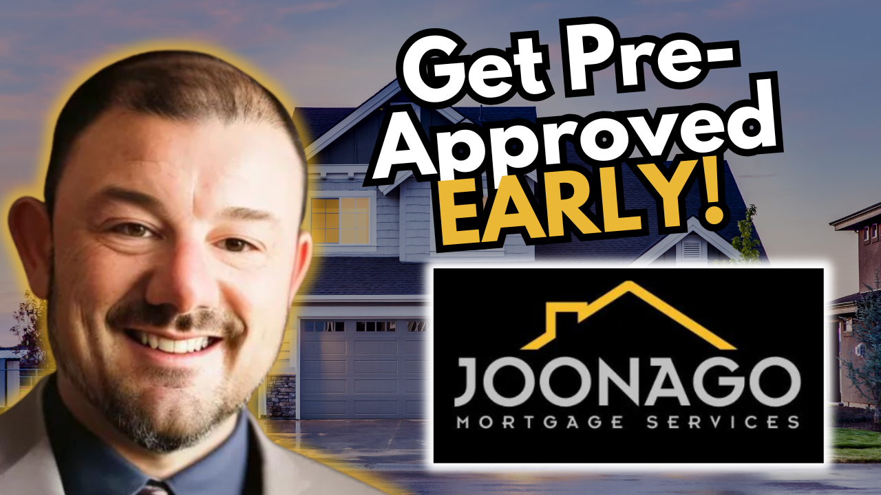 joe huljak is smiling in front of a sign that says get pre-approved early