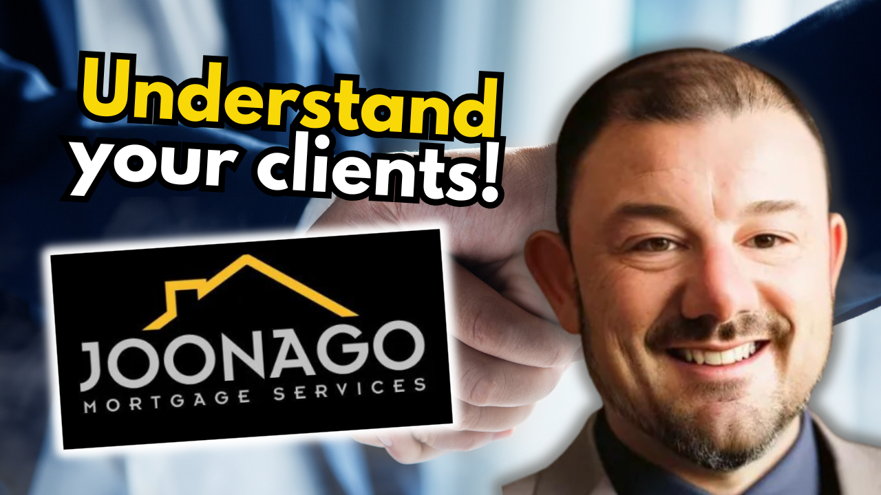 joe huljak is smiling in front of a logo for joonago mortgage services