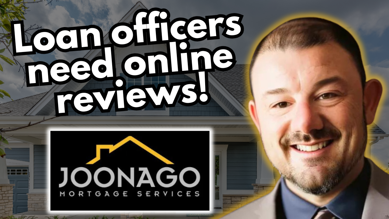 joe huljak in front of a house with the words loan officers need online reviews