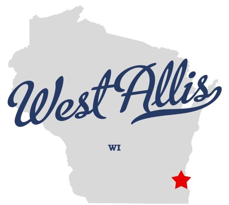 A map of west allis wisconsin with a red star in the middle