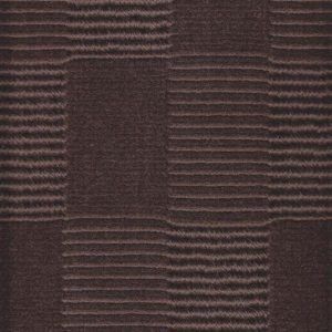 Dark brown fabric with a textured geometric pattern.