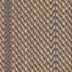 Close-up of a woven fabric with a diagonal herringbone pattern in shades of brown and beige.