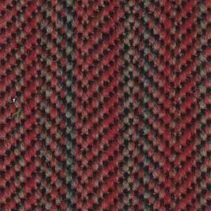 Red and black herringbone patterned carpet.