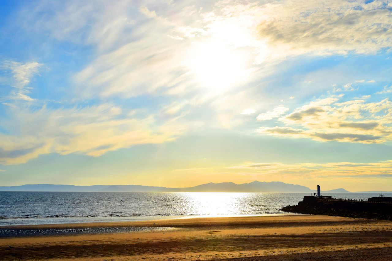 Ayr Beach enjoys magnificent views over to the Isle of Arran and has over 3km of golden sand.