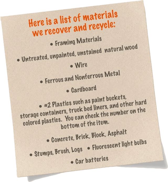 list of materials we recycle