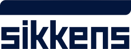 Een blauw en wit Sikkens-logo op een witte achtergrond
