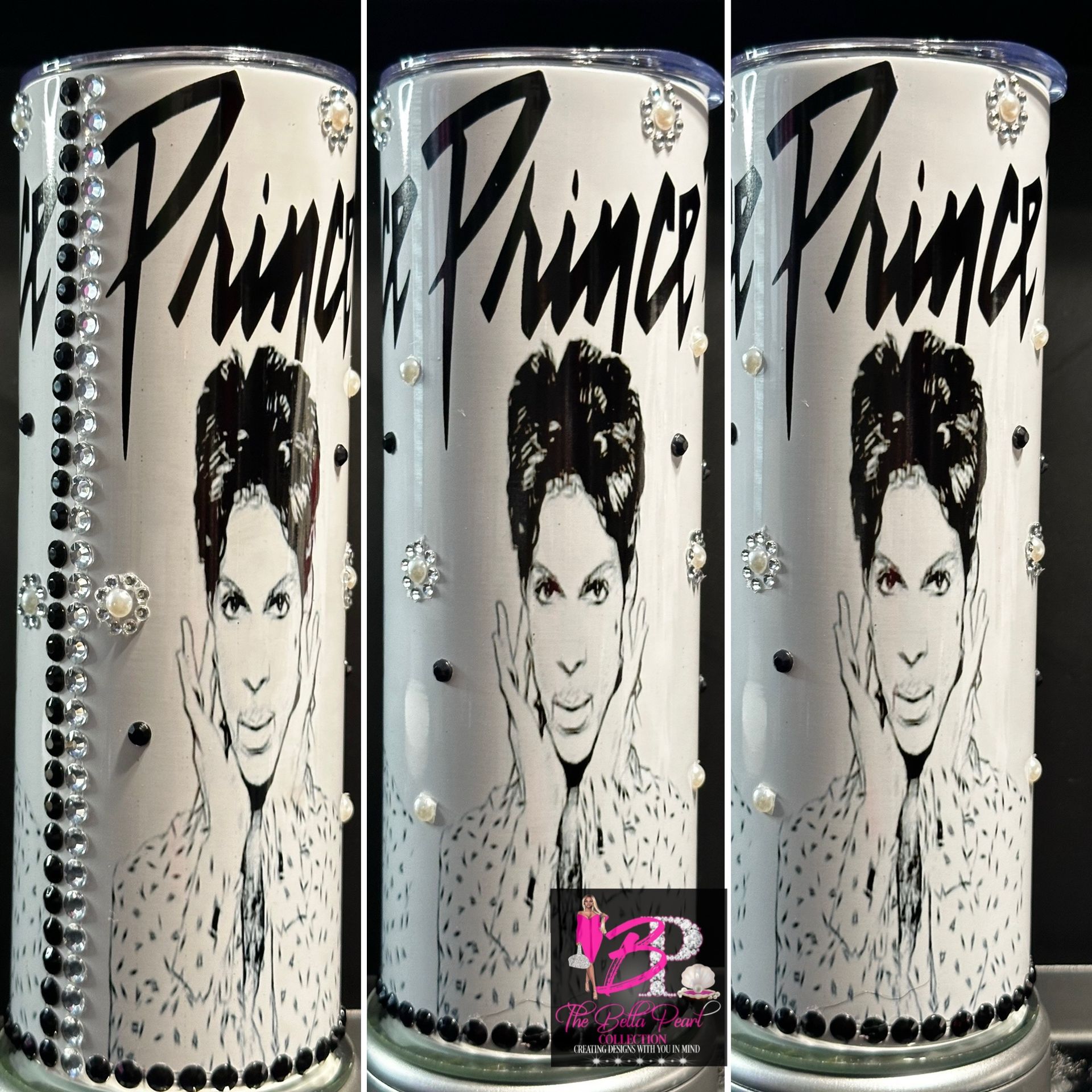 Tumbler with a picture of prince and diamonds and pearls
