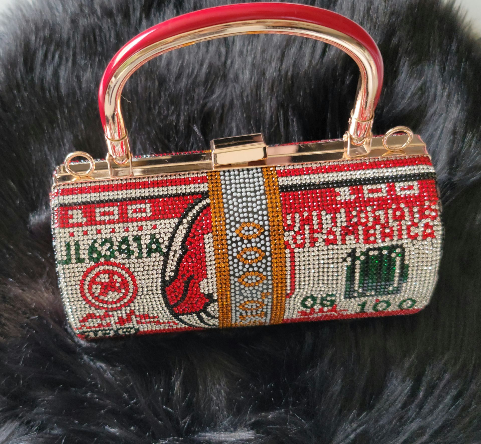 A purse that looks like a stack of money