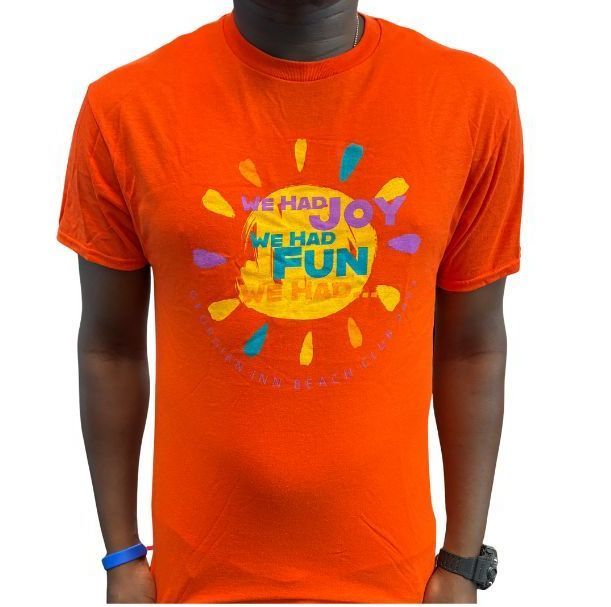 Orange t-shirt with the words 