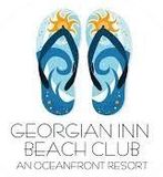 Flip flops with ocean waves and sun graphic, 