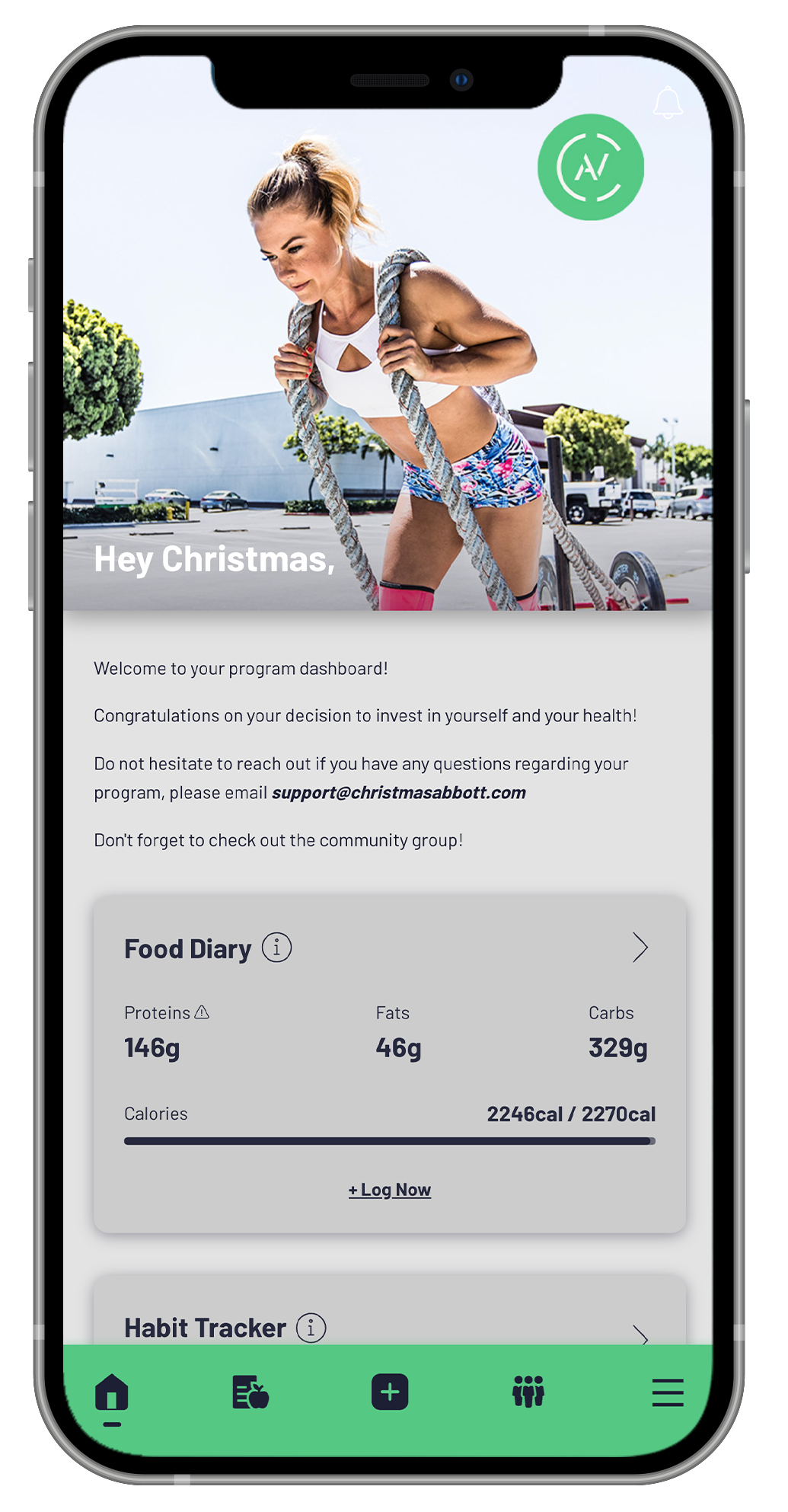 Stronger You App workout program screen