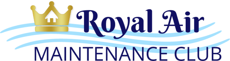 Royal Air Maintenance Club logo with gold crown and blue text on a light background